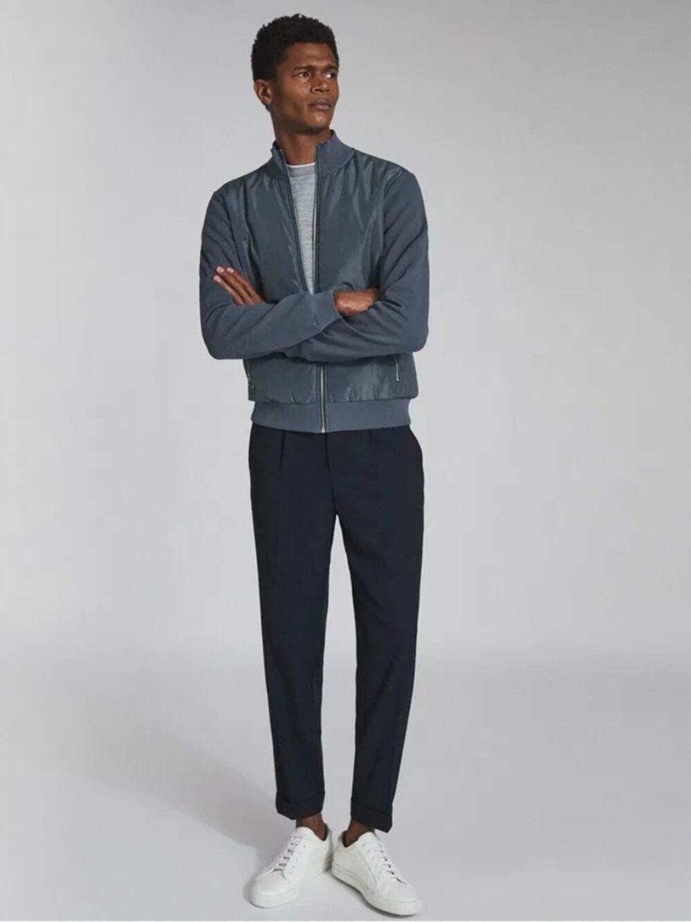 Reiss Steven Hybrid Zip Through Jacket